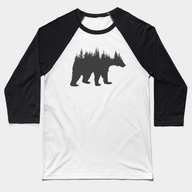 Bear Double Exposure Baseball T-Shirt by Hangout22